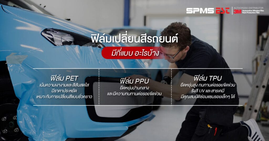 ฟิล์มเปลี่ยนสีรถยนต์มีกี่แบบ อะไรบ้าง